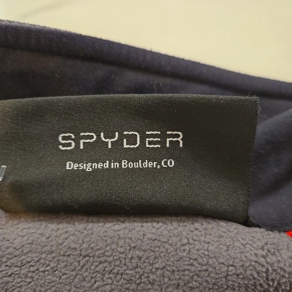 Spyder Soft Shell 1/4 Zip Fleece Pullover Sweater Jacket Mens Size XL Black Gray